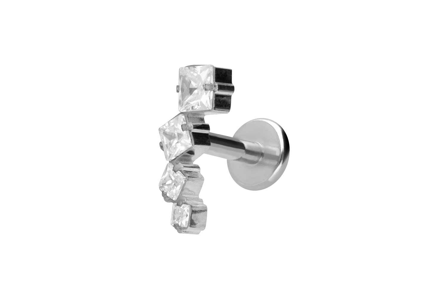 Titan Labret Piercing mit Innengewinde KRISTALLBOGEN